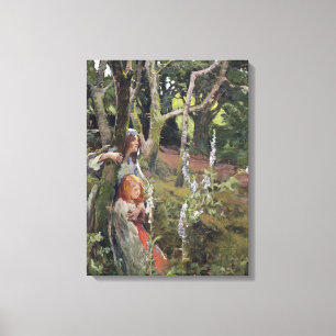 Het gescande hout (olie op doek) canvas afdruk