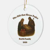 Het geschenk dat nooit vervaagt Kerstmis Keramisch Ornament (Links)
