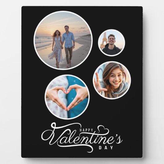Het geschenk van de moderne zwarte fotocollage-Val Fotoplaat (Voorkant)