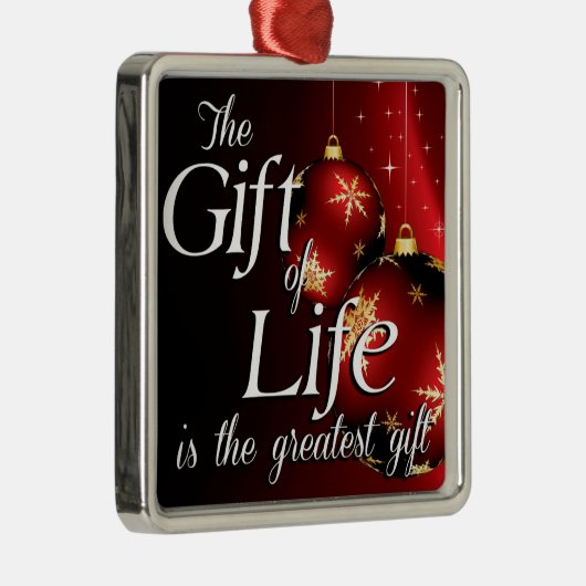 Het geschenk van het leven is het grootste geschen metalen ornament (Rechts)