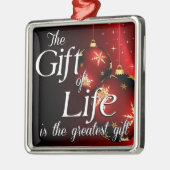 Het geschenk van het leven is het grootste geschen metalen ornament (Links)