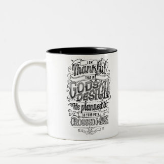 Het geschenk van het Ontwerp van God met letterlij Tweekleurige Koffiemok