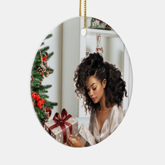 Het "Geschenk van het Seizoen" Keramisch Ornament (Rechts)