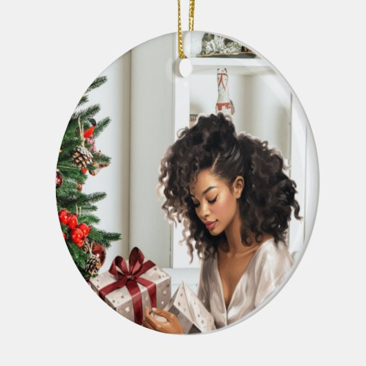 Het "Geschenk van het Seizoen" Keramisch Ornament (Links)