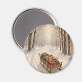 Het geschenk van het winterhout magneet (Voorkant / Achterkant)