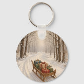 Het Geschenk van het Winterhout Sleutelhanger (Voorkant)