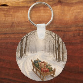 Het Geschenk van het Winterhout Sleutelhanger (Voorkant)