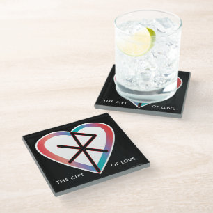Het geschenk van liefde Bindrune Glas Onderzetter