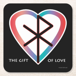Het geschenk van liefde Bindrune Papieren Onderzet Kartonnen Onderzetters