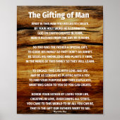 Het geschenk van Man / cadeau voor hem / muurkunst Poster (Voorkant)