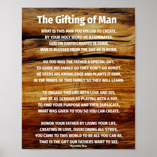 Het geschenk van Man / cadeau voor hem / muurkunst Poster (Voorkant)