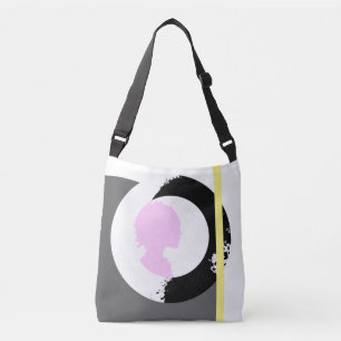 Het geschilderde meisje "roze silhouet" canvas tas