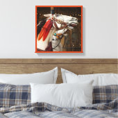 Het geschilderde paard 3 canvas afdruk (Insitu (Slaapkamer))