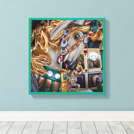 Het geschilderde Paard 5 Canvas Afdruk (Insitu (Houten vloer))