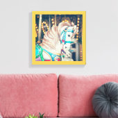 Het geschilderde paard canvas afdruk (Insitu (Woonkamer))