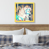 Het geschilderde paard canvas afdruk (Insitu (Slaapkamer))