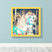 Het geschilderde paard canvas afdruk (Insitu (Houten vloer))