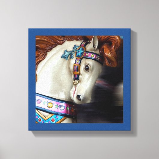 Het geschilderde Paard Vrolijk-rond pretpark 7 Canvas Afdruk (Voorkant)
