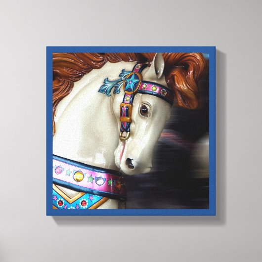 Het geschilderde Paard Vrolijk-rond pretpark 7 Canvas Afdruk (Voorkant)