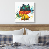 het geschilderde pact canvas afdruk (Insitu (Slaapkamer))