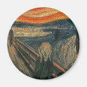 Het geschreeuw (getextureerd) van Edvard Munch Magneet (Voorkant)