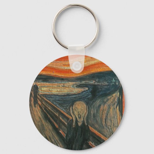 Het geschreeuw (getextureerd) van Edvard Munch Sleutelhanger (Voorkant)