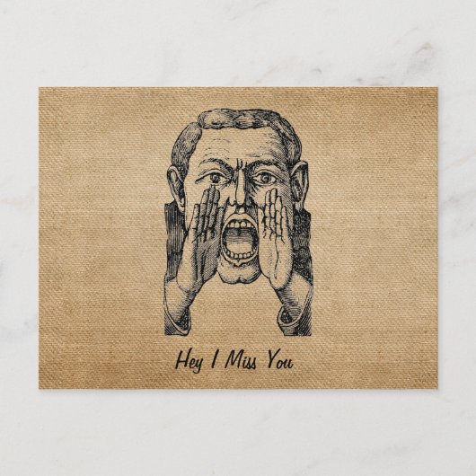 Het  geschreeuw Man van de Burlap ik mis u Briefka Briefkaart (Voorkant)
