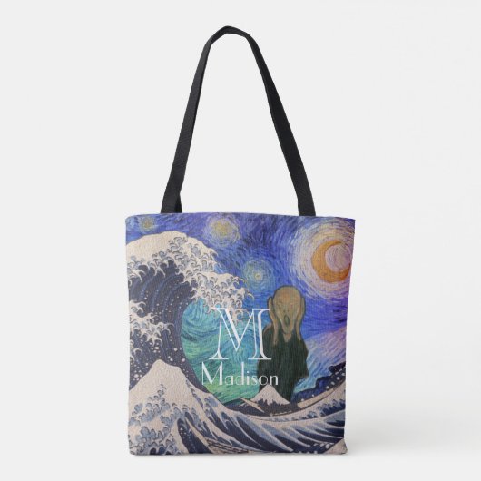 Het geschreeuw op de Grote GolfSterrennacht Tote Bag (Achterkant)