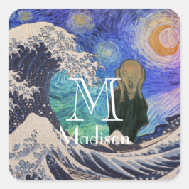 Het geschreeuw op de Grote GolfSterrennacht Vierkante Sticker