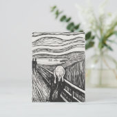 Het geschreeuw van Edvard Munch Black en White Briefkaart (Staand voorkant)