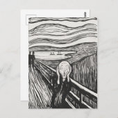 Het geschreeuw van Edvard Munch Black en White Briefkaart (Voorkant / Achterkant)