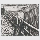 Het geschreeuw van Edvard Munch Black en White Cadeaupapier (Vlak)