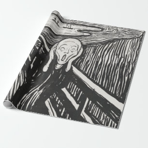 Het geschreeuw van Edvard Munch Black en White Cadeaupapier