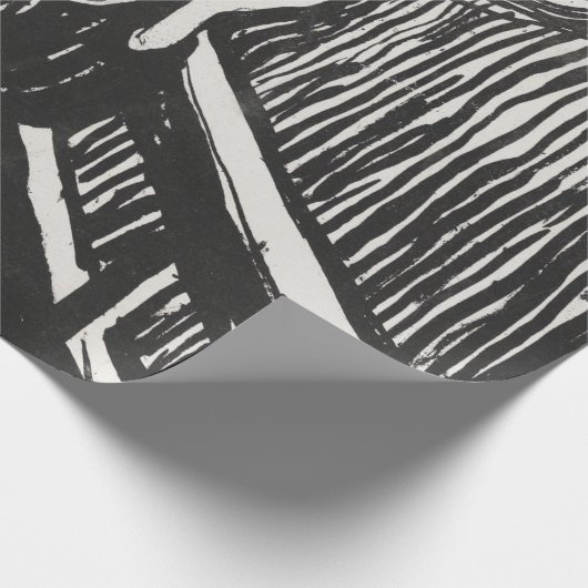 Het geschreeuw van Edvard Munch Black en White Cadeaupapier (Hoek)