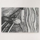 Het geschreeuw van Edvard Munch Black en White Legpuzzel (Horizontaal)