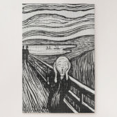 Het geschreeuw van Edvard Munch Black en White Legpuzzel (Verticaal)