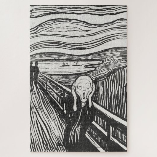 Het geschreeuw van Edvard Munch Black en White Legpuzzel (Verticaal)