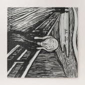 Het geschreeuw van Edvard Munch Black en White Legpuzzel (Horizontaal)