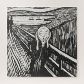 Het geschreeuw van Edvard Munch Black en White Legpuzzel (Verticaal)