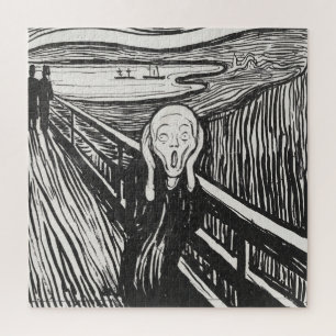 Het geschreeuw van Edvard Munch Black en White Legpuzzel