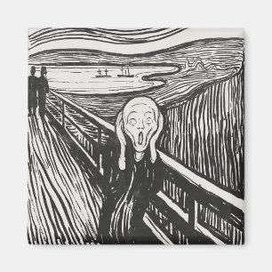 Het geschreeuw van Edvard Munch Black en White Magneet