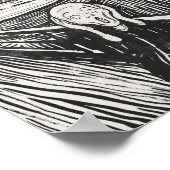Het geschreeuw van Edvard Munch Black en White Poster (Hoek)
