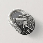 Het geschreeuw van Edvard Munch Black en White Ronde Button 3,2 Cm (Voorkant /achterkant)