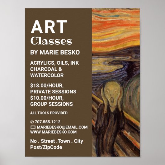 Het geschreeuw van Edvard Munch, kunstklassen Poster (Voorkant)