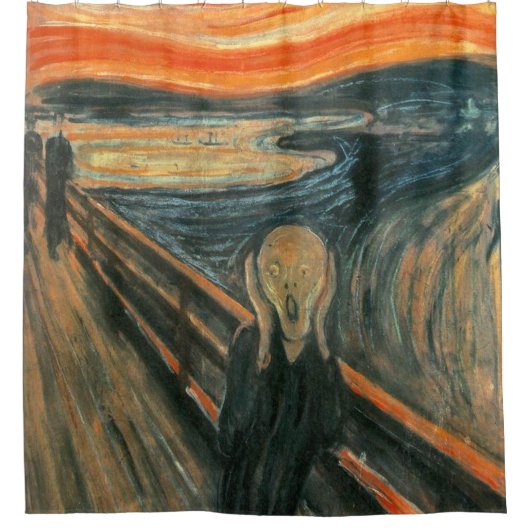 Het geschreeuw van Edvard Munch ~ Schilderen Douchegordijn (Voorkant)