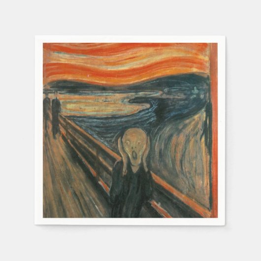 Het geschreeuw van Edvard Munch, symbolische schil Servetten (Voorkant)