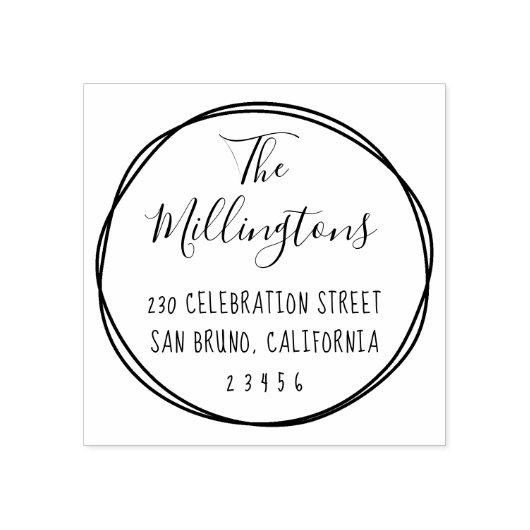 Het geschreven het Adres van de Terugkeer van het  Rubberstempel (Afrduk)