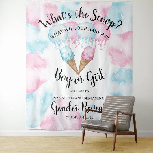 Het geslacht Ice crème laat een terugval zien. Wandkleed (In situ)