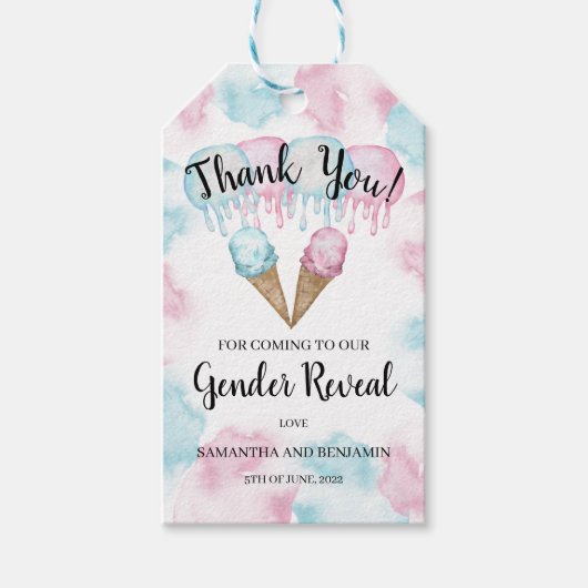 Het geslacht Ice crème onthult een 'favoriet'-labe Cadeaulabel (Voorkant)