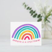 Het geslacht is een spectrum regenboog briefkaart (Staand voorkant)